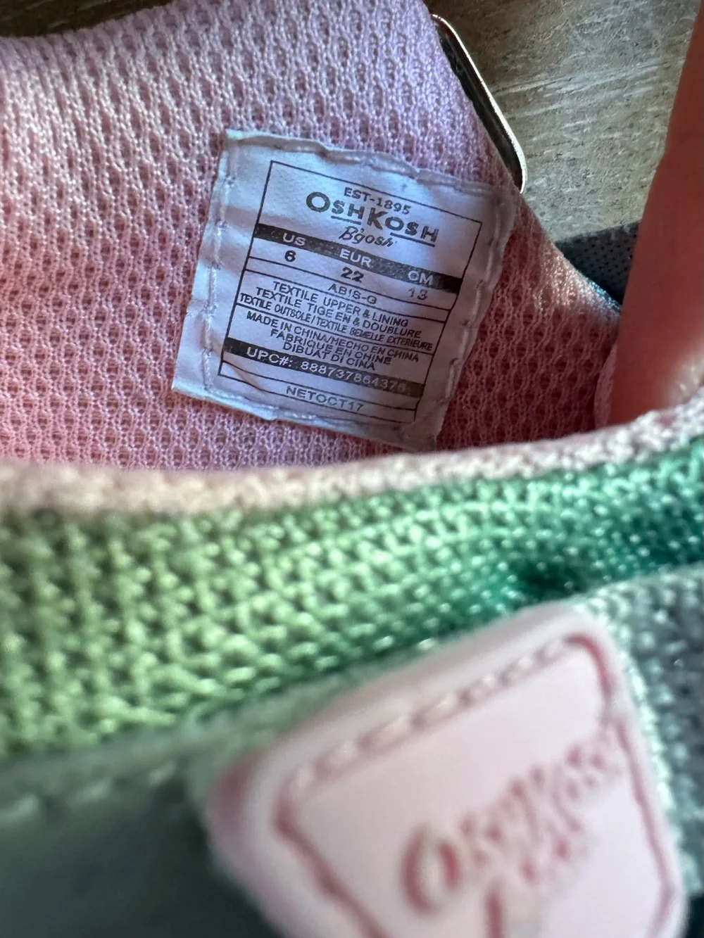 OshKosh B'gosh Pastel Purple, Pink & Mint Green Kids Sneakers